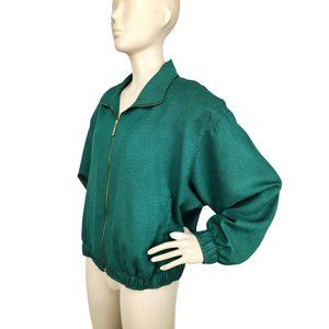 Vintage Hana 90's Y2K Sport California Green Zip-Up Jacket Size Large